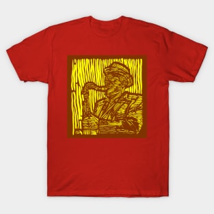 Ben Webster Jazz Saxophone Legend Original Lino Cut Style Design T-Shirt